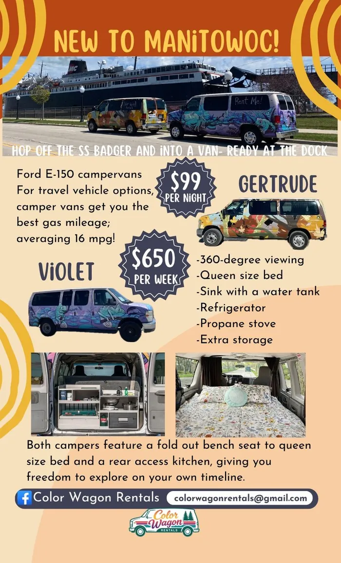 Color Wagon Rentals flyer, new to Manitowoc